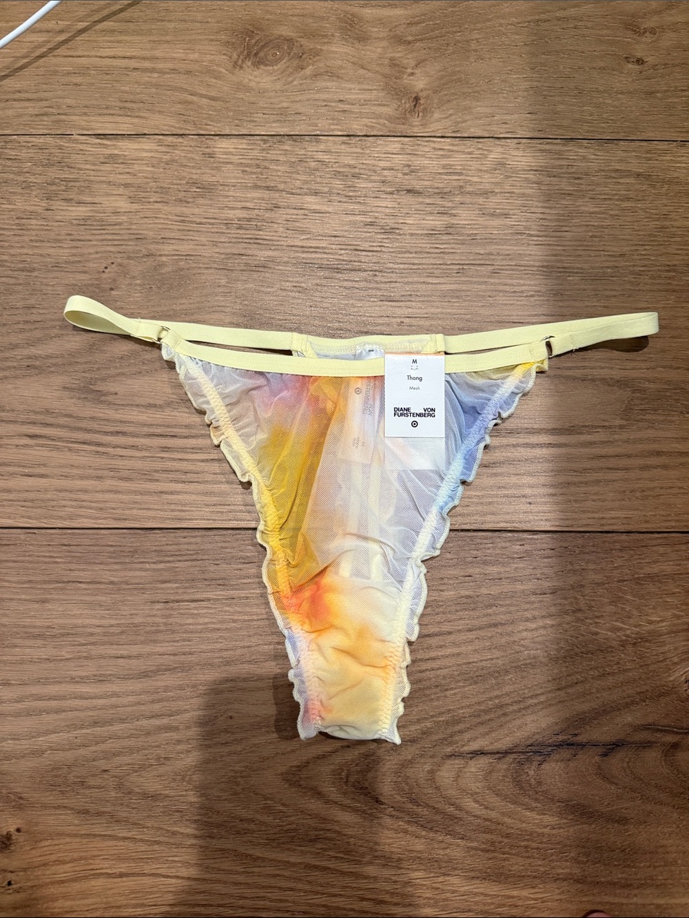 Diane Von Furstenberg for Target Sheer Tie-Dye Mesh Thong Panty - Yellow